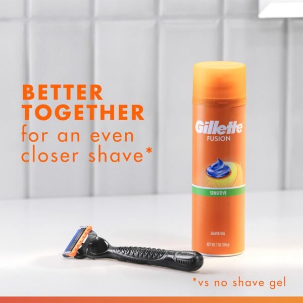 Gillette Fusion5 Razors for Men, 1 Razor, 4 Blade Refills, Lubrastrip for a More Comfortable Shave