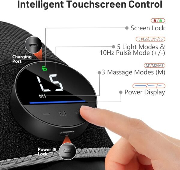 71SZMCu4FxL._AC_SL1500_.jpg HALIDODO Red Light Therapy & Vibration Massage Knee Brace - Wireless Rechargeable Controller, 660nm&850nm Red Light Therapy Heated Device for Knee/Joint/Elbow/Shoulder Pain Relief, Faster Recovery
