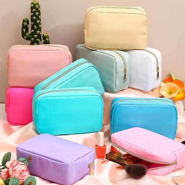 71SbPPu8wmL._AC_SL1500_.jpg Sweetude 10 Pieces Nylon Makeup Bag Cosmetic Bags for Women Reusable Makeup Organizer Bag Cosmetic Travel Bag Big Capacity Toiletry Travel Organizer with Zipper(Colorful)