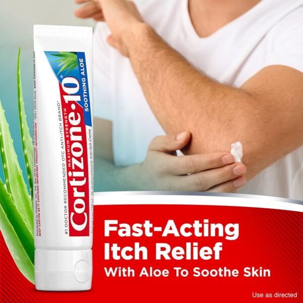 71SpiosZgDL._AC_SL1500_.jpg Cortizone 10 Maximum Strength Anti-Itch Cream with Soothing Aloe, 1% Hydrocortisone Creme, 2 oz.