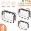 71SruJ40SLL._AC_SL1500_.jpg AURUZA 4 Pack Clear Toiletry Bag, Portable Travel Makeup Pouch with Zipper, TSA Approved Organizer, PVC Cosmetic for Airport Airline Compliant