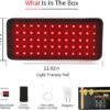 Rechargeable 60-Beads Red Light Therapy LED Pad, 5.5 X 11.8 Inch, Wearable 850nm & 660nm Infrared Belt for Neck Knee Body with Built-in 1500mAh Battery & Auto Timer