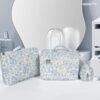 71T6mt9sPmL._SL1500_.jpg Makeup Bag,Quilted Cosmetic Bag,Large Floral Make Up Bag for Women,Cotton Makeup Bag Set,Flower Travel Toiletry Bag