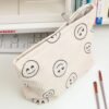 Cosmetic bag Makeup bag Preppy Cute Corduroy Toiletry bag for women travel essentials (Full beige)