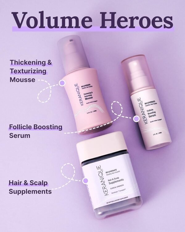 71TUOWzkz-L._SL1500_.jpg Keranique Volumizing Mousse for Women - Thickening and Styling Anti-Frizz Foam for Fine, Straight, Wavy, and Curly Hair