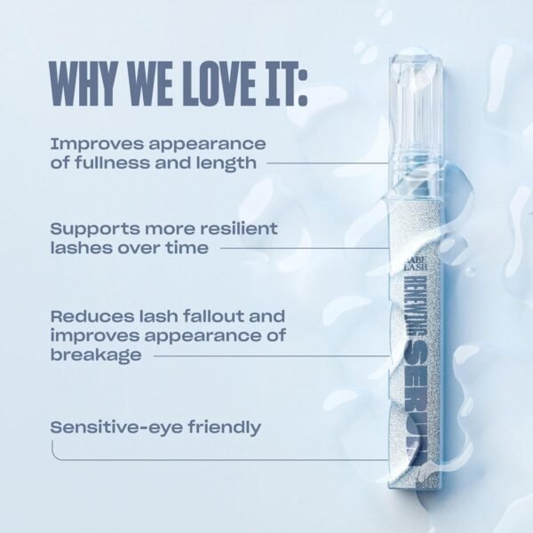 BABE ORIGINAL Renewing Lash Serum – Peptide-Infused Eyelash Serum for Fuller, Longer-Looking Natural Lashes, Lash Enhancing Treatment with Nourishing Botanicals, Vegan & Cruelty-Free Gentle