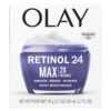 Olay Retinol Face Moisturizer, 24 MAX Anti-Aging Night Cream for Women, Fragrance-Free, Non Greasy - Anti-Wrinkle, Smooth Fine Lines, Tightening, Hydrating Skin Care - Peptides, Glycerin, 1.7 Oz