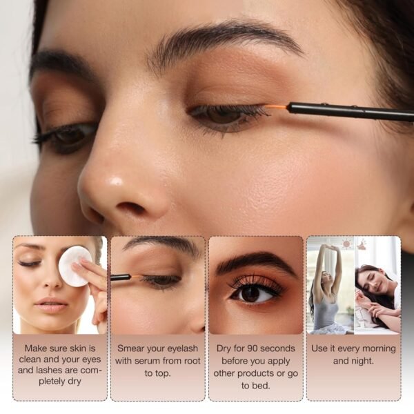 Lash Serum for Eyelash Growth - Advanced Eyelash Growth Serum for Longer, Thicker & Fuller Lashes - Nourishing Vegan Formula, Cruelty-Free & Safe for Sensitive Eyes (5ml)