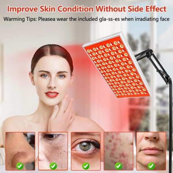 Red Light Therapy for Body Face, Infrared Light Therapy with Stand, Red Lights Therapy Lamp Panel, LED 660nm 850nm Near Infrared Redlight Therapy Device for Full Body Skin Home