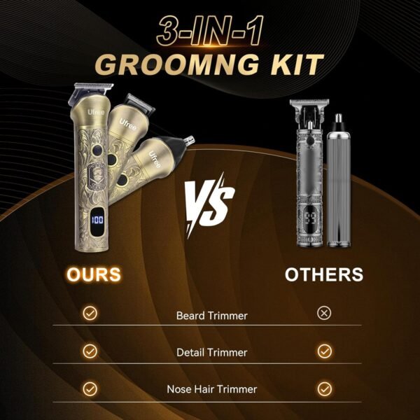 Ufree Beard Trimmer, Hair Clippers Mens Shaver Electric Razor, Hair Trimmer for Men Cordless Barber Clippers and Trimmers Set, Hair Cutting Kit for Men Grooming Gifts