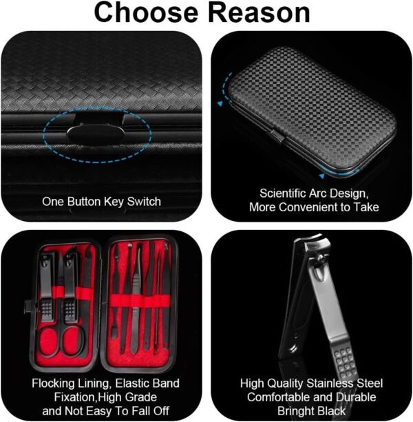 Manicure Kit, OKOM Manicure Set, Mens Grooming Kit, Nail Care Set, Manicure Kit for Men and Women,Nail Kit,Grooming Kit,Manicure Set Nail Clippers File,Nail Clipper Set,Care Kit,Gifts for Men(10PCS)