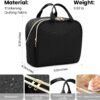 71UG-87p6sL._AC_SL1500_.jpg Makeup Bag, Large Capacity with Room for Brushes and Mirror, Travel Makeup Organizer, Portable Standing Make Up Case, Waterproof Cosmetic Toiletry Bags with Handle, Color Black