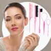 5Pcs Slick Back Brush Set with Topsy Tail Tool, Teasing Bristle, Rat Comb for Women & Girls Hair Styling, Flyaways Control and Edge Combing - Pink