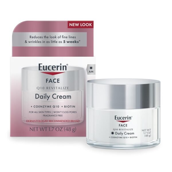 71UlUCysQ6L._SL1500_.jpg Eucerin Q10 Anti-Wrinkle Face Cream, Unscented Face Cream for Sensitive Skin, 1.7 Oz Jar
