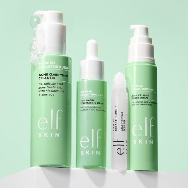 71UpZOJAt6L._SL1500_.jpg e.l.f. SKIN Blemish Breakthrough Calming Water Cream, Lightweight Blemish-Fighting Face Moisturiser, Prevents New Blemishes & Calms Skin
