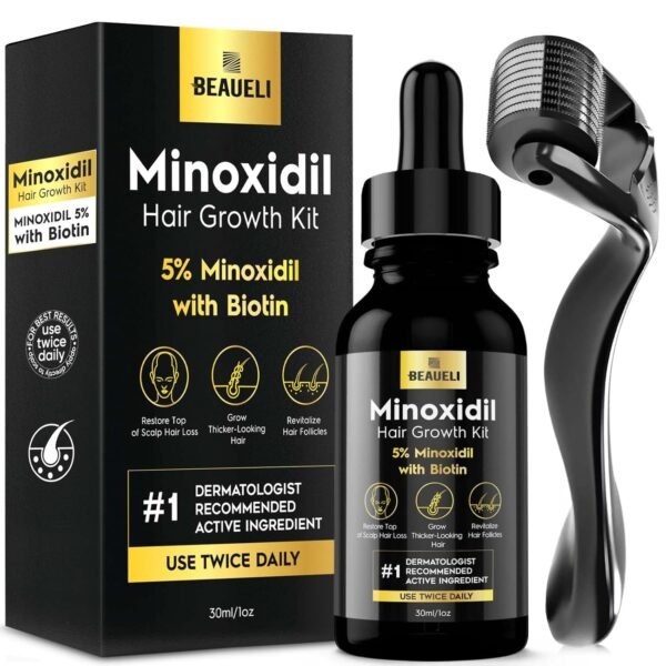 Minoxidil for Men Beard Growth Kit, Minoxidil for Women Hair Growth Kit, Hair Loss Treatments for Women Hair Regrowth Treatment, Minoxidil 5%, Black
