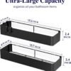 Kitsure X-Large Shower Caddy - 2 Pack Adhesive Shower Organizer, Rustproof Metal Shelves, No-Drill Bathroom Organizers and Storage, Black