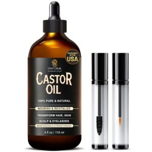 71UtUPF5nOL._SL1500_.jpg Pure Cold Pressed Hexane-Free Castor Oil - Glass Bottle for Hair Growth, Face, Scalp, Skin & Eyelashes - Nourishing & Moisturizing - 4 fl oz