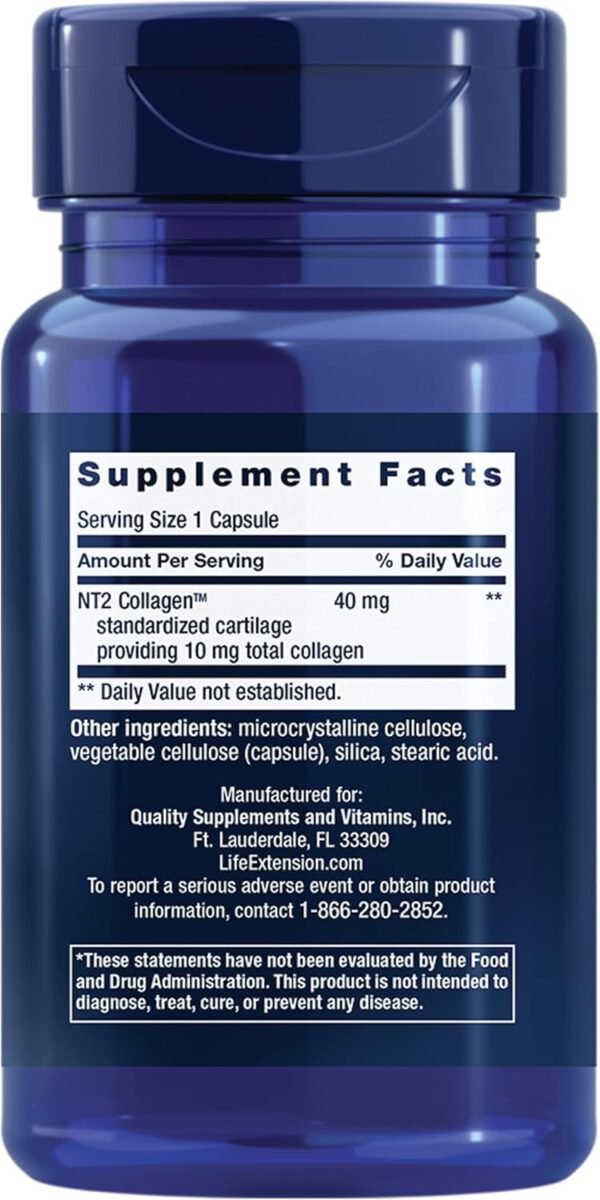 71VUGRcRxL._AC_SL1500_.jpg Life Extension NT2 Collagen™, Joint Health Supplement for Joint Comfort & Mobility, Gluten-Free, Non-GMO, 1 Daily, 60 Small Capsules