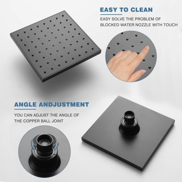 Esnbia Tub Shower Faucet Set (Valve Included) with 6-Inch Rain Shower Head and Tub Spout, Black Shower Head and Handle Set，Single-Handle Tub and Shower Trim Kit, Matte Black