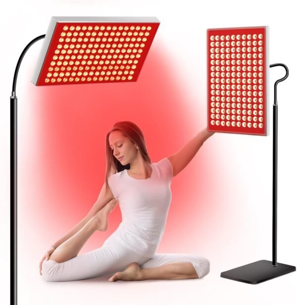 Red Light Therapy for Face and Body & Infrared Light Therapy Lamp - 660nm Red + 850nm Near-Infrared LED Panel with Adjustable Stand, Clinical Grade at-Home Device for Skin & Muscle Support