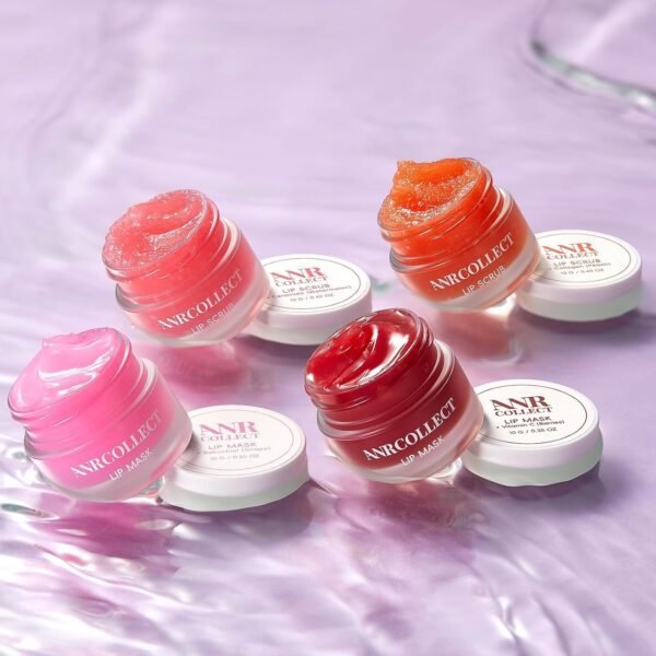 71VbmYWE4YL._SL1500_.jpg Lip Scrub & Lip Mask - Overnight Treatment Lip Care Kits with 2 Lip Exfoliator & 2 Sleeping Lip Balm, Intense Hydration Lip Set for Dry Chapped Cracked Lips, Exfoliate & Moisturize (4 Pack)