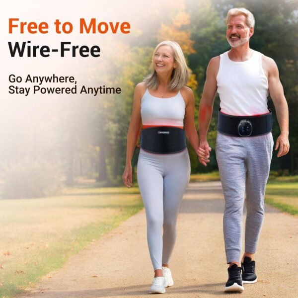 Comfytemp 5000mAh Portable Red Light Therapy Belt for Body, FSA HSA Eligible Near Infrared Light Therapy Wrap, 13W Flexible Light Wrap for Waist Belly Lower Back Joint Muscle Pain Relief, 50''x7''