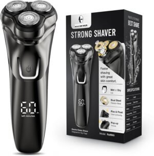 71Vvxp0CnAL._AC_SL1500_.jpg Electric Razor for Men Cordless: Wet/Dry Rotary Shaver Waterproof - USB Fast Charging & Sensitive Skin Care - Pop up Trimmer & Precision Blades