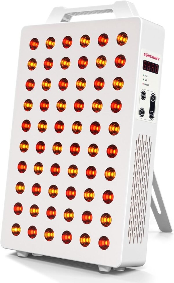 Red Light Therapy, 630/660/810/830/850nm 5 Wavelengths Red Near Infrared Light Device with 60 Dual Chip Clinical Grade LEDs, Remote Control, Timer for Face, Body, Pain Relief, BO-300 (White)