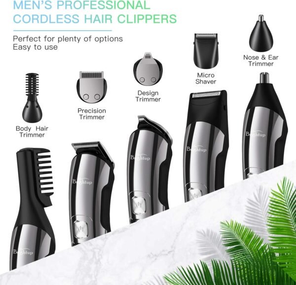 71WKhE4lcfL._AC_SL1500_.jpg Brightup Beard Trimmer for Men - Electric Razor & Shaver, Cordless Hair Clippers Trimmers Set, IPX7 Waterproof Mens Grooming Kit for Shaving Face, Mustache, Body, Ear, Nose Hair Trimmer, Gifts for Men