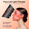 BNU Red Light Therapy for Face, 7 Modes Portable Led Face Mask Light Therapy with Remote Control, Timing Function, Red Light Therapy at Home 105 LED Beads