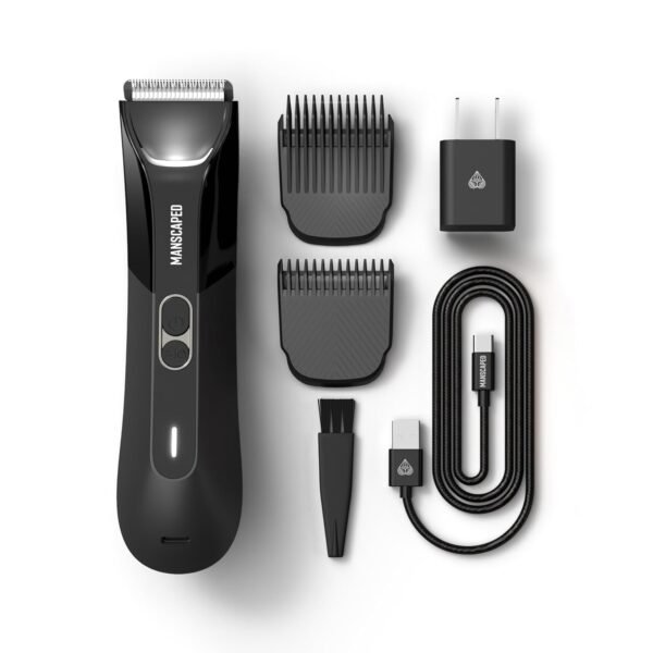 MANSCAPED® The Lawn Mower® 4.0 PRO - Groin & Body Hair Trimmer, Updated SkinSafe™ Trimmer Blade, Waterproof Wet/Dry Groomer, USB-C & Wireless Charging Compatible, Men’s Ball Shaver with Travel Lock