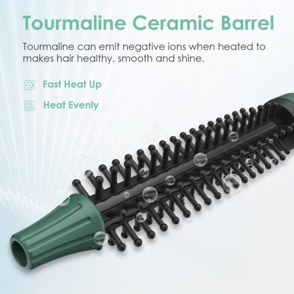 71XEouo94L._SL1500_.jpg Mini Thermal Round Brush, 0.35 Inch Barrel Volume Heat Styling Brush for Men and Women Short Thin Curly Straight Hair, Heated Curling Iron,12 Temperature Setting (0.95 Inch with Bristles)