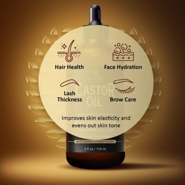 71XGctS9OAL._SL1500_.jpg Pure Cold Pressed Hexane-Free Castor Oil - Glass Bottle for Hair Growth, Face, Scalp, Skin & Eyelashes - Nourishing & Moisturizing - 4 fl oz