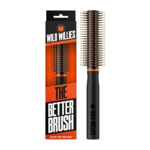 71XGnHvtNyL._SL1500_.jpg Wild Willies Round Beard Brush, The Better Brush - Round Bristle Beard Hair Brush for Men, Heat-Resistant Curling Comb for Blow Drying - Premium Grooming Tool for Styling Hair or Beard, All Hair Types