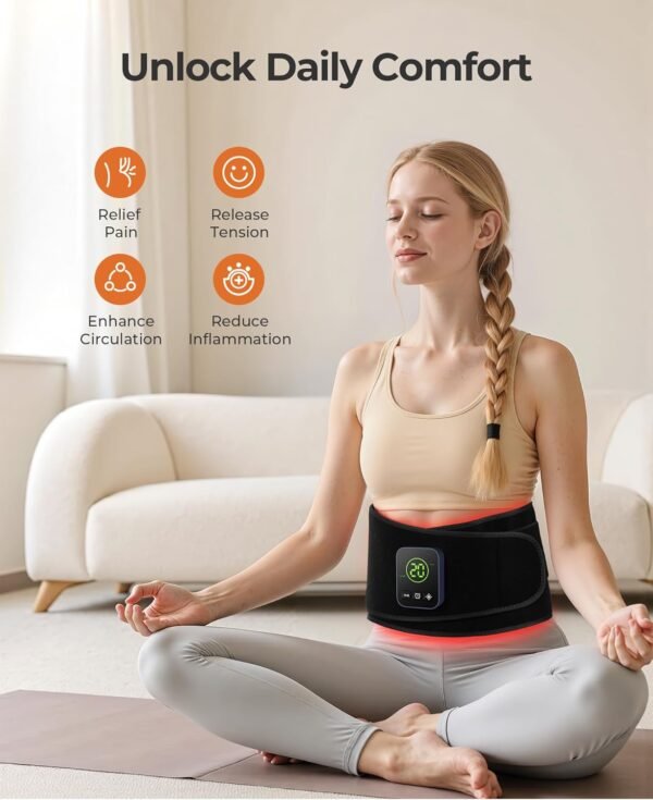 XASLA Red Light Therapy Belt, 660nm & 850nm Near Infrared Light Therapy for Body with Timer, 5000mAh Battery, Portable & Wearable, Red Light Therapy Wrap for Pain Relief, Improve Joint Inflammation