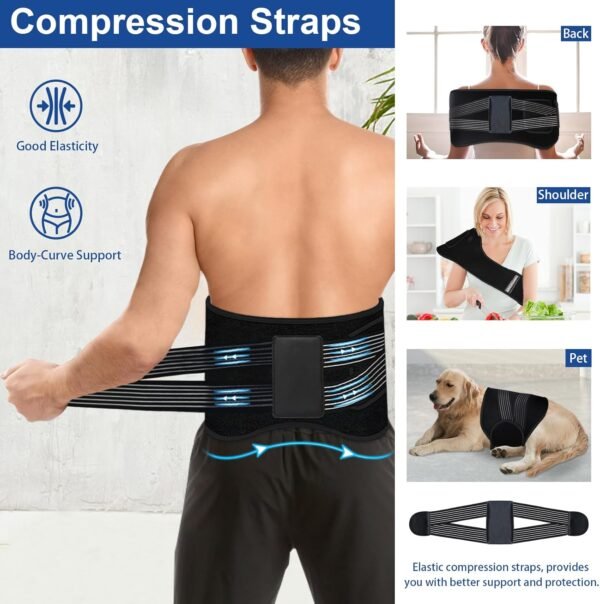 KingPavonini Red Light Therapy Belt, 3 in 1 Red Light Therapy for Body with Compression Strap, 630 & 660 & 850nm Infrared Light Therapy for Shoulder Waist Back Pain Relief, Decrease Inflammation