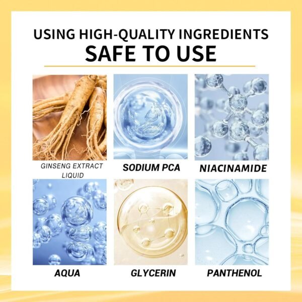 2Pcs Ginseng Polypeptide Anti-Ageing Essence, Ginseng Extract Anti Wrinkle Serum Gold Korean Ginseng Anti Aging Essential Oil for Tightening Sagging Skin Reduce Fine Lines Moisturizer 7 Fl Oz