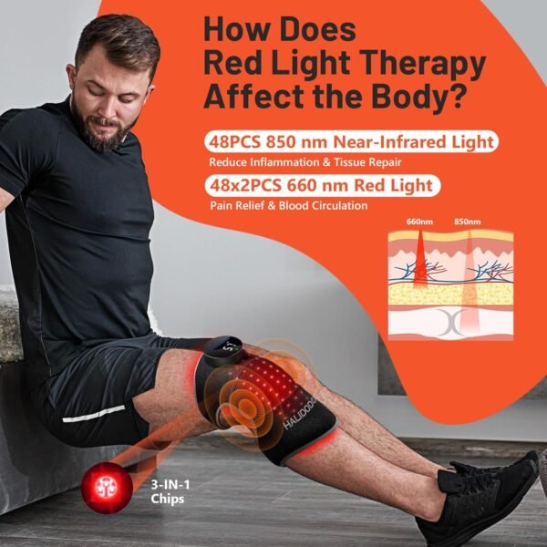 71Xz8GQXEPL._AC_SL1500_.jpg HALIDODO Red Light Therapy & Vibration Massage Knee Brace - Wireless Rechargeable Controller, 660nm&850nm Red Light Therapy Heated Device for Knee/Joint/Elbow/Shoulder Pain Relief, Faster Recovery