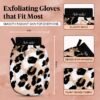 Kitsch Exfoliating Glove – Korean Exfoliating Mitt & Deep Exfoliating Body Scrubber for Shower, Bath | Body Exfoliator, Dead Skin Remover | Skin Care for Smooth, Renewed Skin - 1pc, Leopard