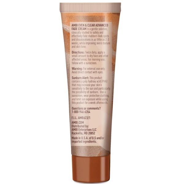 71YAf9pzbKL._SL1500_.jpg Ambi Even & Clear Advanced Fade Cream, Hydroquinone-free, Hyperpigmentation Treatment, Stubborn Dark Spot Corrector, Results In As Little As 2-3 Weeks, Niacinamide, Licorice Root Extract, PHA, 1 Fl Oz