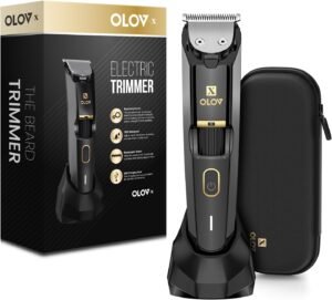 Men's Beard Trimmer - All-in-One Trimmer with Precision Dial - Premium Facial Hair Groomer - Adjustable 20 Length Setting, USB Recharge Dock, Cordless Waterproof Wet/Dry Clipper