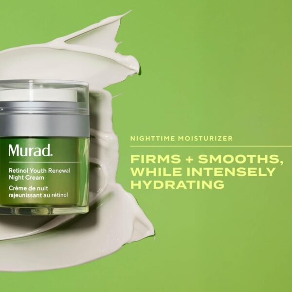 Murad Retinol Youth Renewal Night Cream - Anti-Aging Moisturizer with Retinol Tri-Active Technology and Niacinamide Gently Fights Wrinkles and Fine Lines, Boosts Radiance and Firms Skin - 1.7 Fl Oz