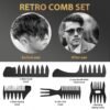 71YSs4vX7aL._SL1500_.jpg Hair Brush for Men, DUAIU 7Pcs Combs for Men, Hair Styling Comb Set with Vent Hair Brush, Quiff Round Hair Brush, Wide Tooth Comb, Texture Comb for Blow Drying, Detangling, Grooming, Hairdressing