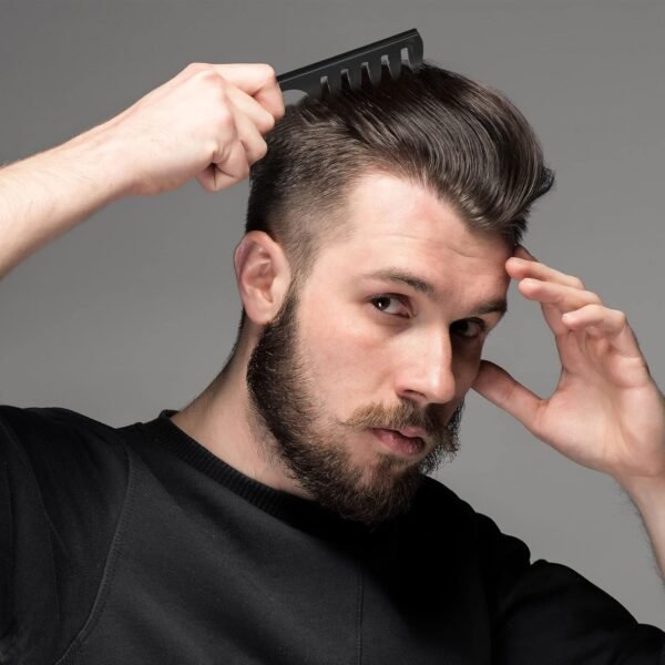 71YSvinsxvL._SL1500_.jpg Sieral 4 Pcs Hair Comb Styling Set Double Side Tail Combs with Pick Barber Wide Tooth Tool for Men Women Beard Hairstylist Tools African American Accessories, Black, 4 Styles