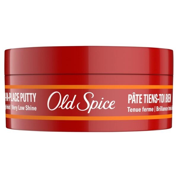 Old Spice Stay-In-Place Hair Styling Putty for Men, High Hold, Very Low Shine, 2.22 Oz