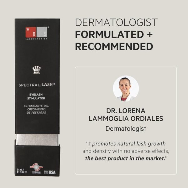 DS Labs Spectral.LASH Advanced Lash Enhancing Serum - Supports Fuller, Thicker, Longer-Looking Eyelashes, Safe for Lash Extensions, Paraben-Free, Sulfate-Free, Cruelty-Free, With Nanosome Technology