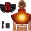 Red Light Therapy Neck Shoulder,Rechargeable Infrared Light Therapy Device for Body with Massage and Timer,Wearable 660nm&850nm Red Light Therapy Wrap Pads for Body at Home