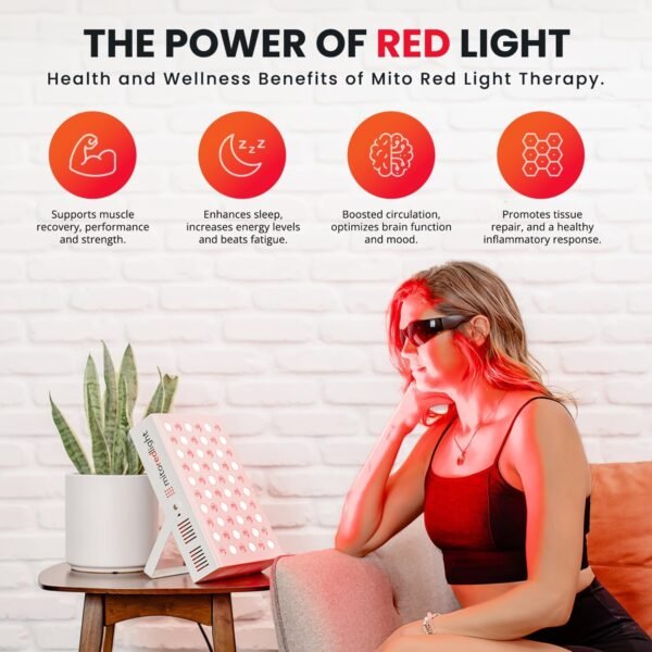 Mito Red Light - MitoMIN 2.0 Red Light Panel - Red Light Therapy for Face and Neck – FSA HSA Red Light Therapy Panel - Red Light & Near Infrared Red Light Therapy - at-Home Red Light Therapy for Body