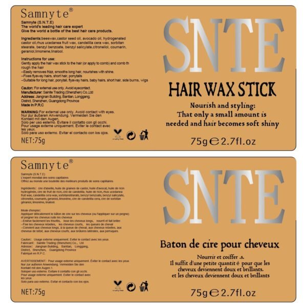 Slick Back Hair Brush Set: Hair Wax, Edge Brush, Rat Tail Comb, Bristle Brush, Hair Bun Accessories, Smoothing Brush for Women & Kids